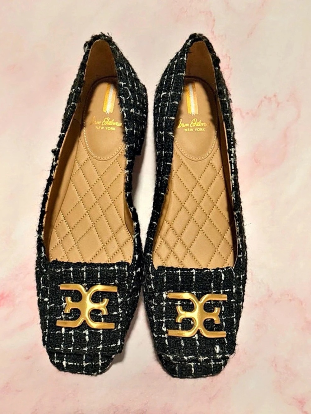 Sam Edelman Plaid Flats in Black & White